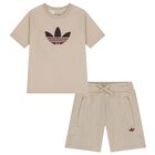 Boys Khaki Logo Shorts Set, 1, hi-res