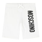 Boys White Logo Shorts, 2, hi-res