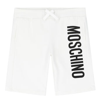 Boys White Logo Shorts