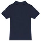 Boys Navy Blue & Gold Polo Shirt, 2, hi-res