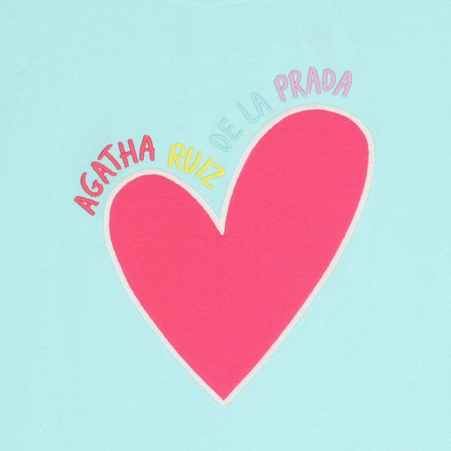 Girls Aqua Heart Logo Dress, 1, hi-res