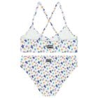 Girls White Turtle Logo Bikini, 1, hi-res