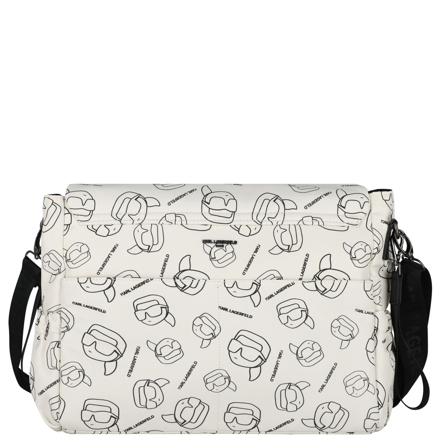 White Ikonik Karl Logo Changing Bag, 1, hi-res