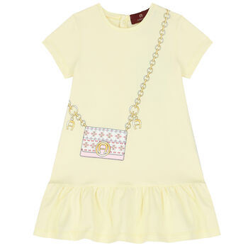 Younger Girls Yellow Logo Bag Dress