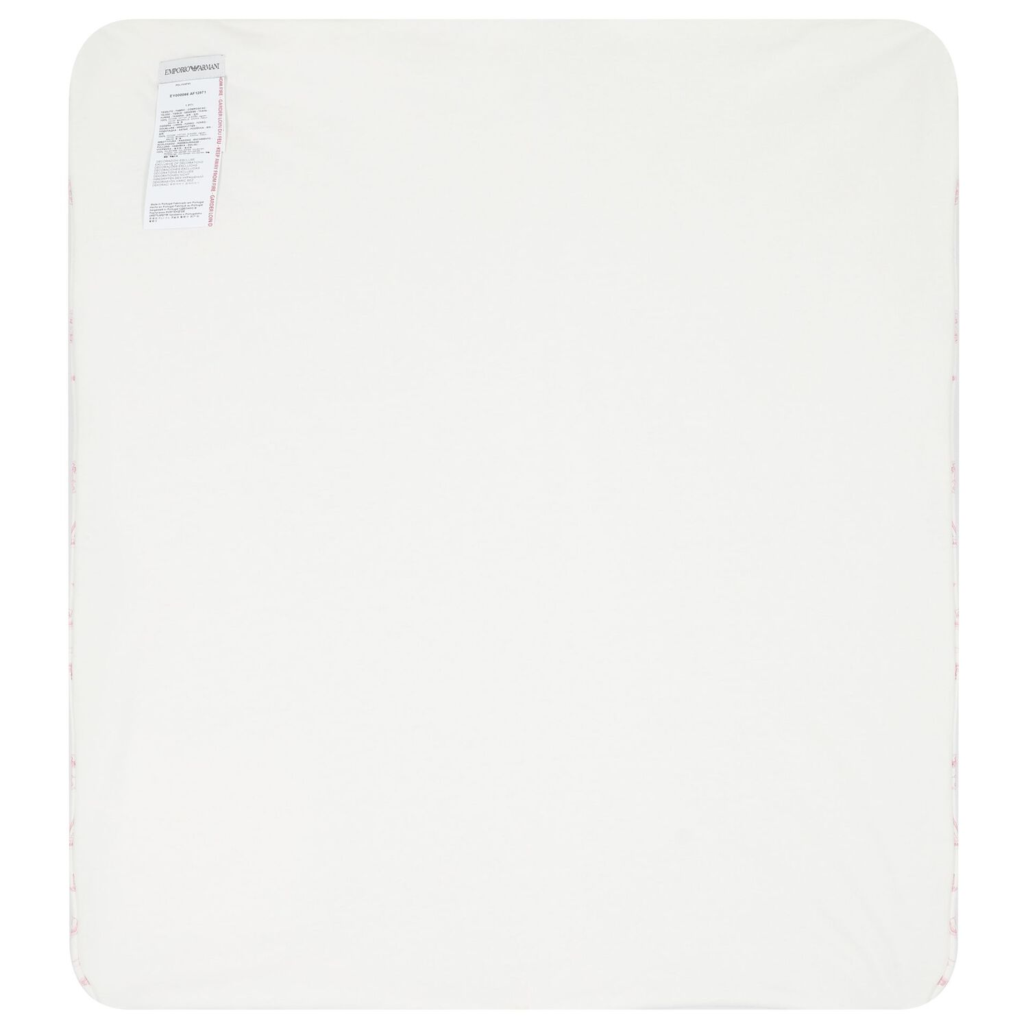 Baby Boys Ivory & Blue Logo Blanket, 1, hi-res image number null
