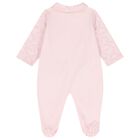 Baby Girls Pink Bow Logo Babygrow Set, 1, hi-res