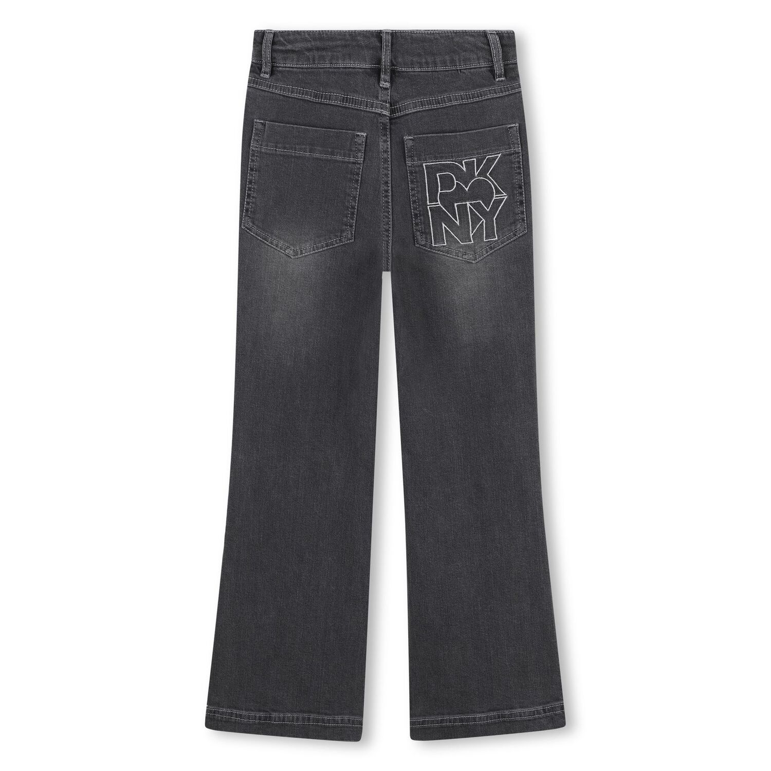 بنطلون جينز أسود بفتحات للبنات, 1, hi-res