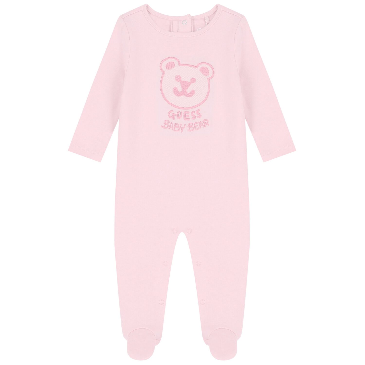 Pink Teddy Logo Babygrow, 3, hi-res