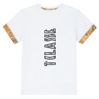 Boys White Logo T-Shirt, 1, hi-res