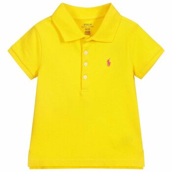 Girls Yellow Logo Polo Shirt