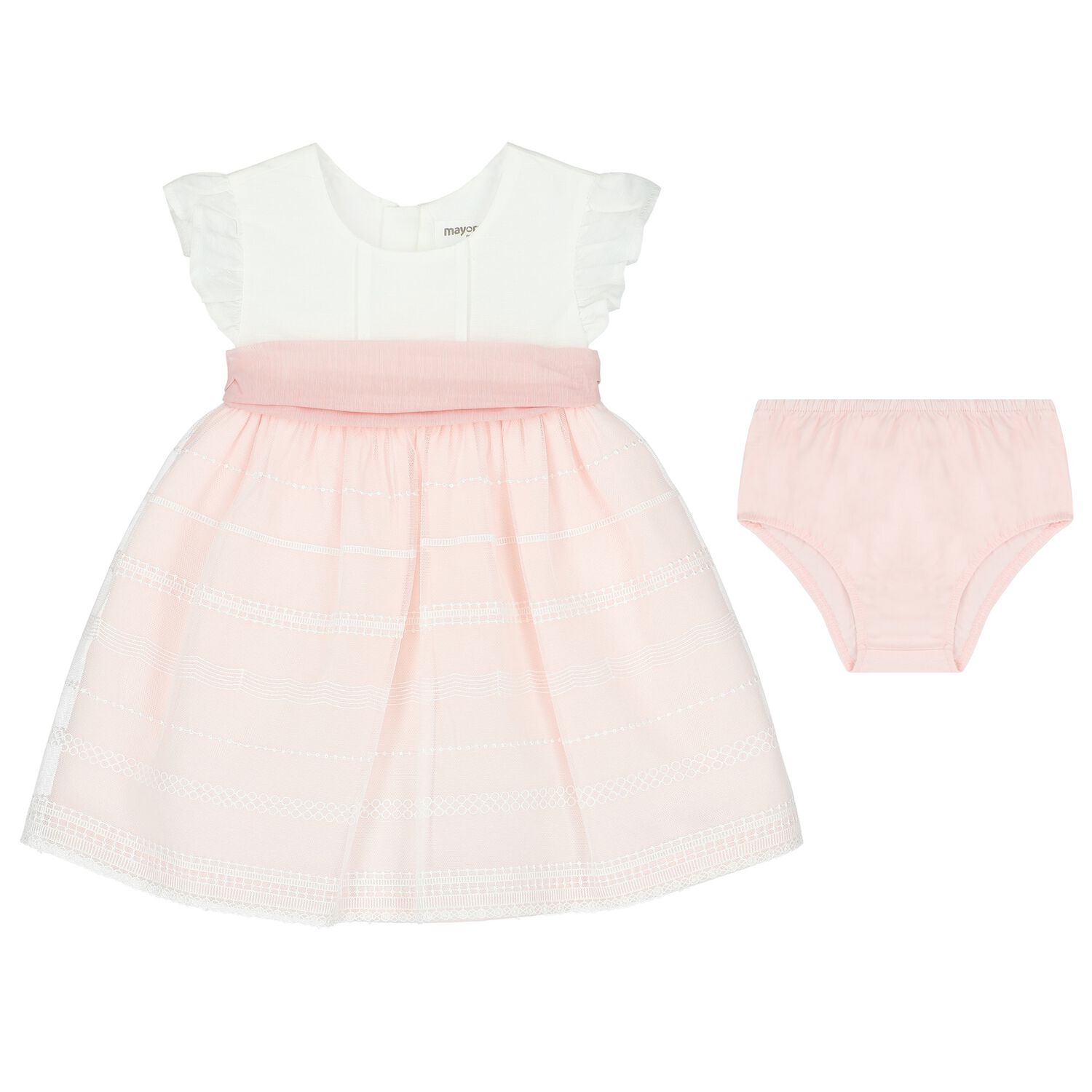 Baby Girls White & Pink Dress Set, 1, hi-res image number null