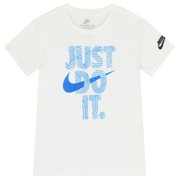 قميص أبيض بشعار للأولاد