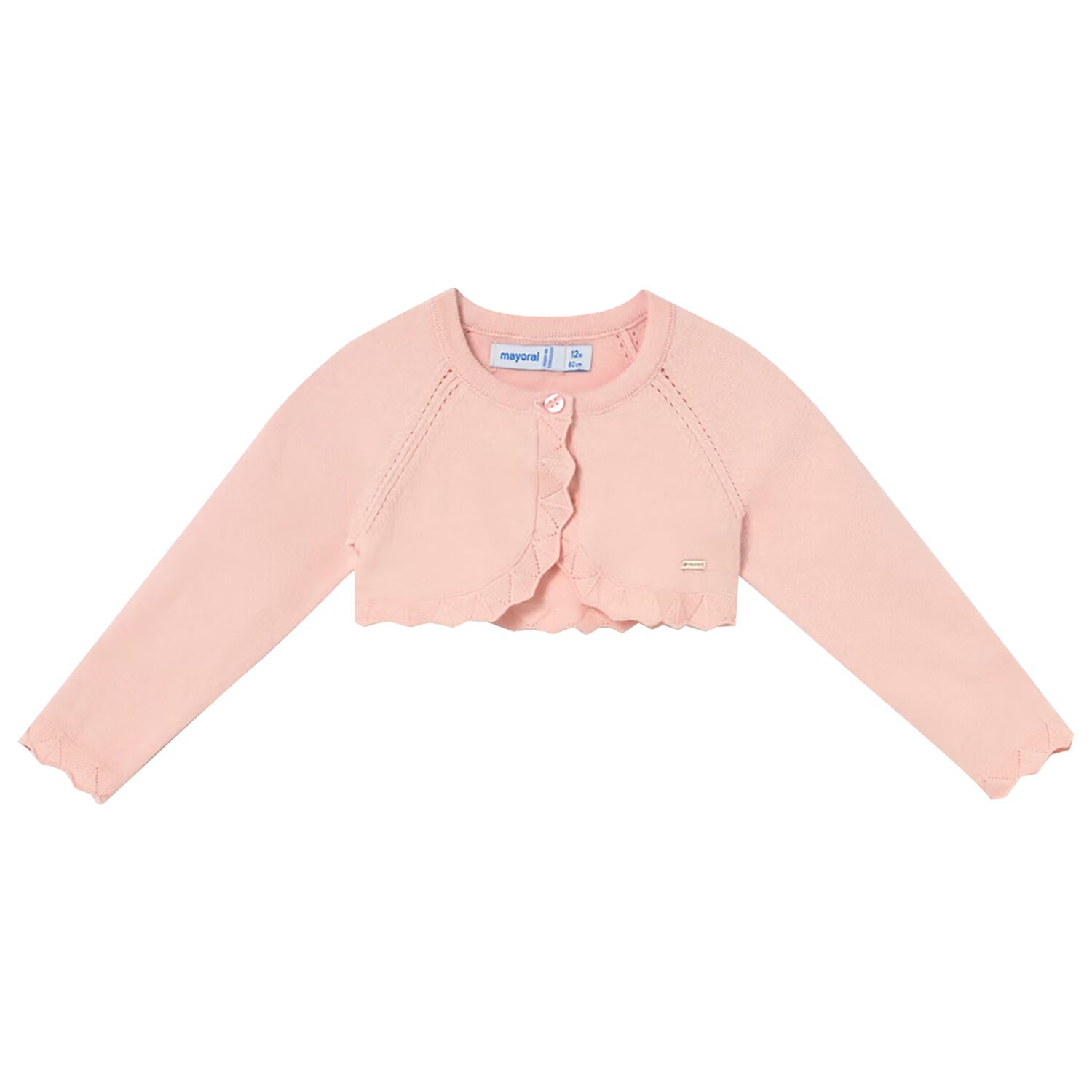 Younger Girls Pink Knitted Cardigan, 4, hi-res
