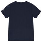 تي شيرت للأولاد بشعار باللون الأزرق الداكن والذهبي, 2, hi-res