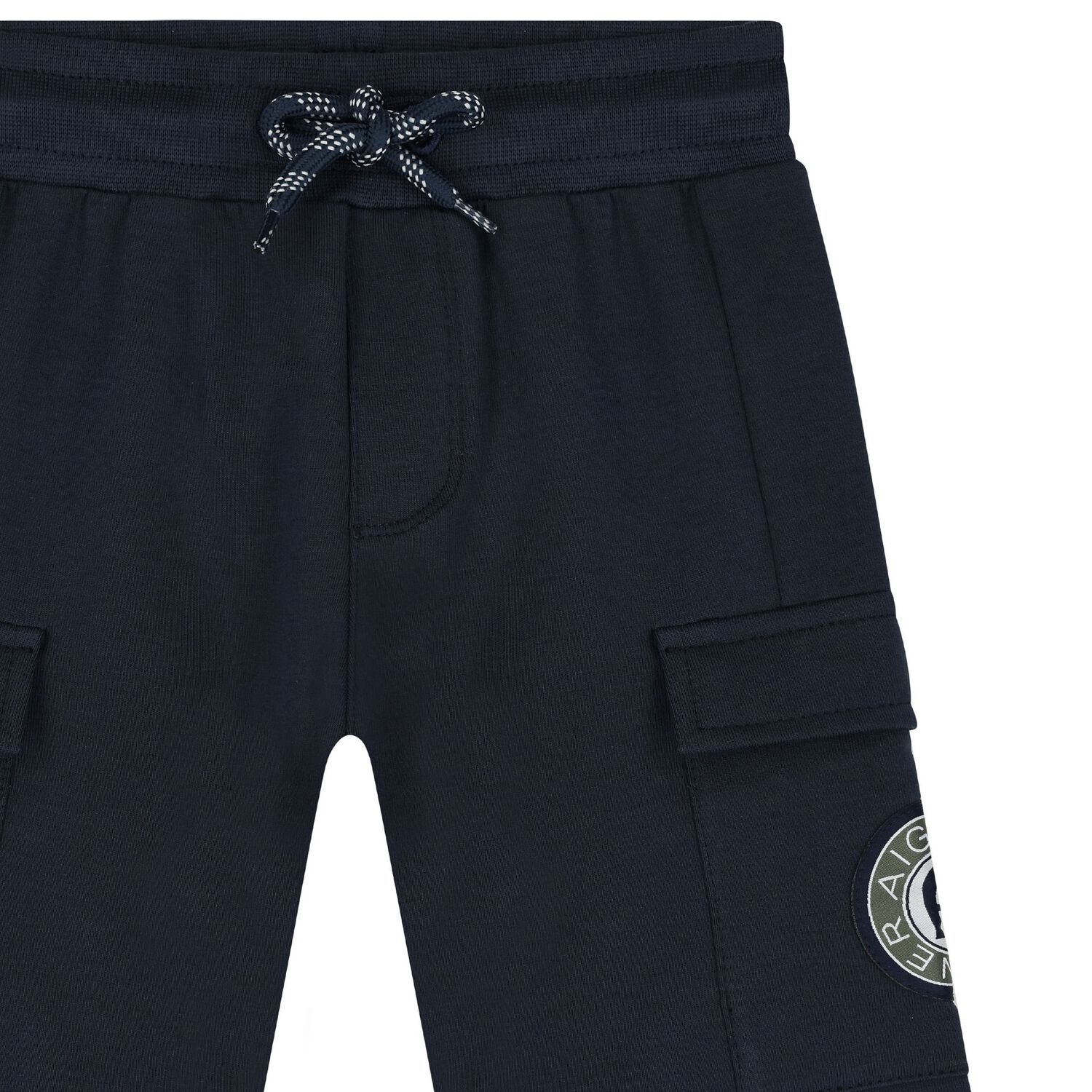 Younger Boys Navy Blue Logo Shorts, 1, hi-res