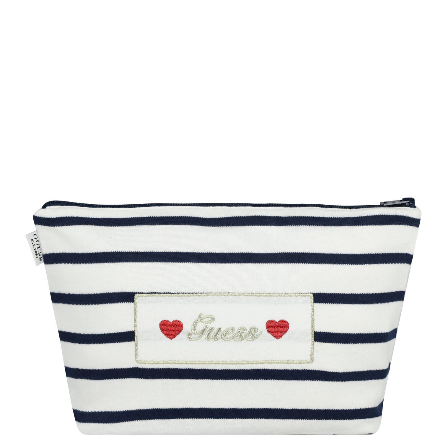 Baby Girls White & Navy Blue Striped Dress Set , 1, hi-res