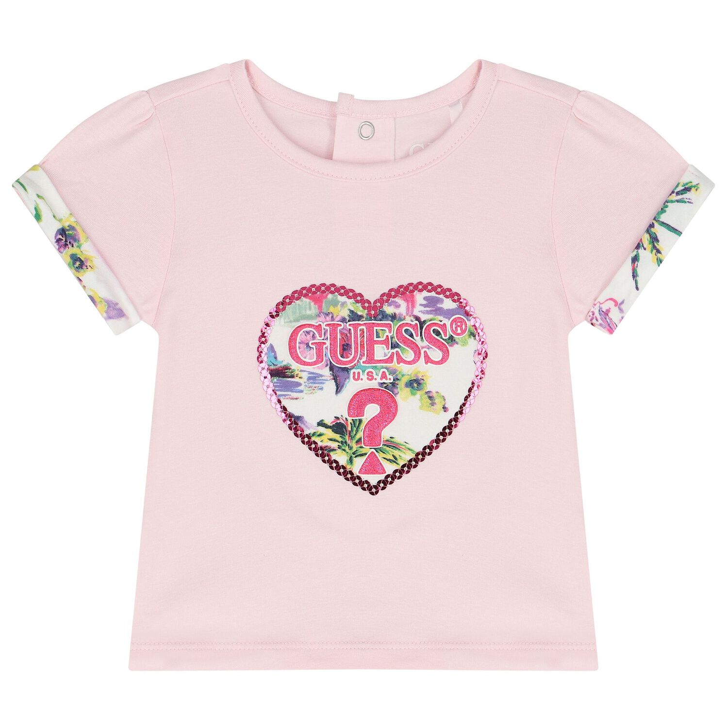 طقم شورت بنات بطبعة نباتية, 1, hi-res