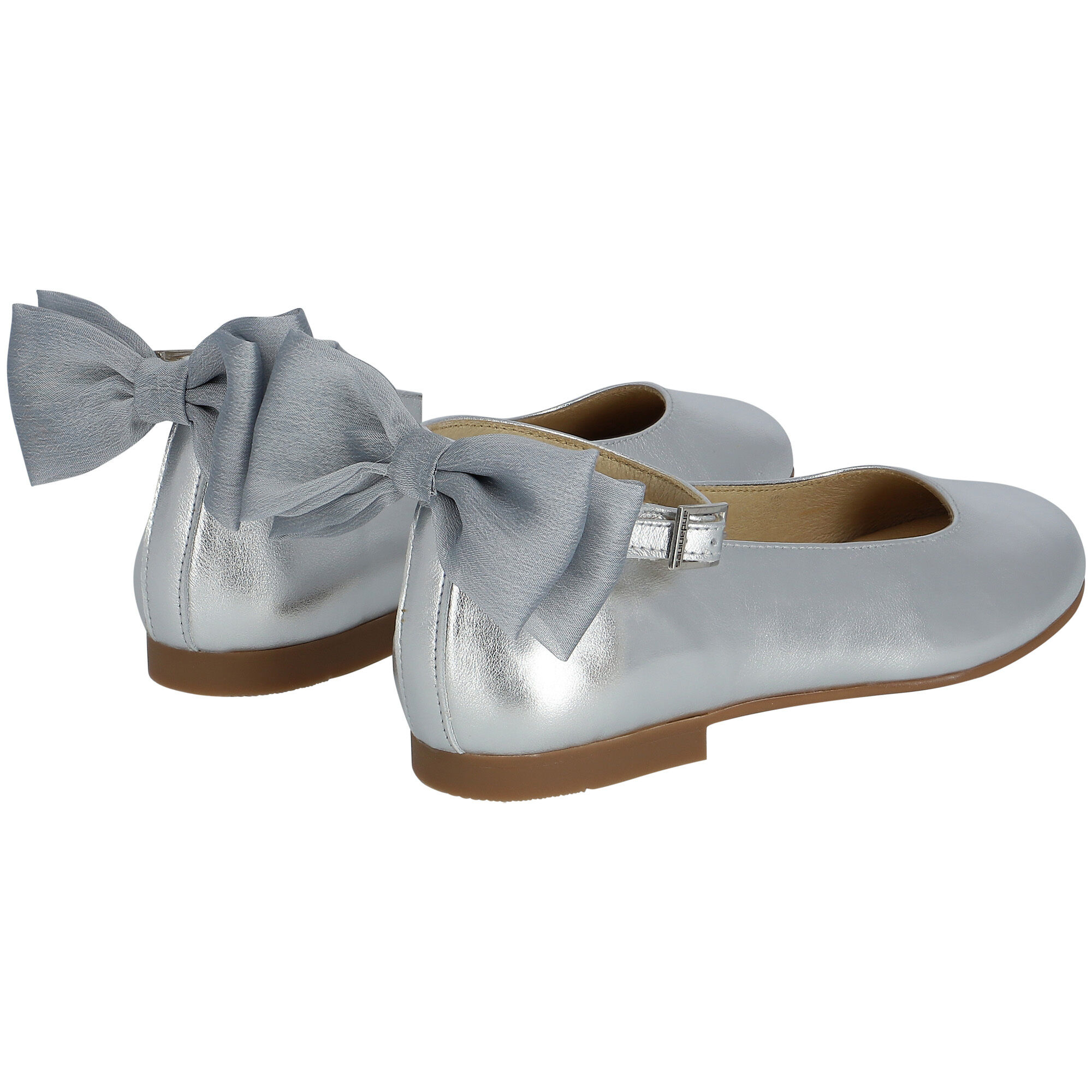 Girls silver ballerina shoes clearance