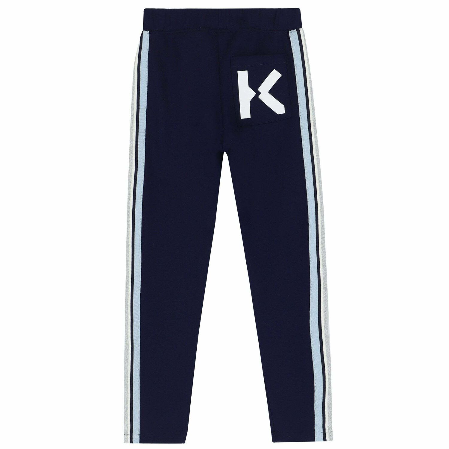 Girls Navy Logo Leggings, 1, hi-res