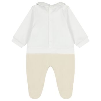 White & Beige Teddy Bear Babygrow