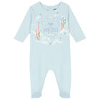 Baby Boys Blue Tiger Logo Babygrow, 1, hi-res