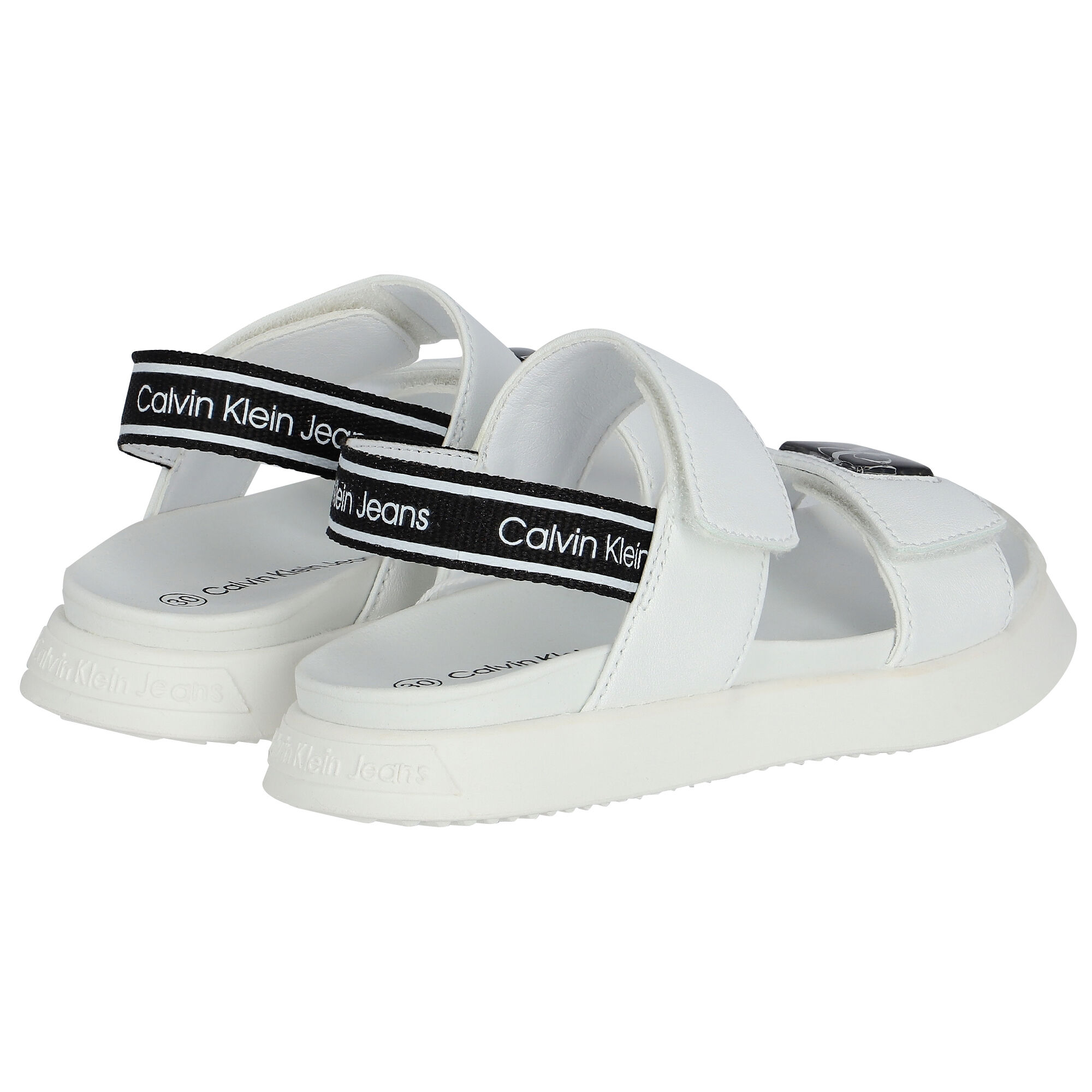 Calvin Klein Girls White Logo Sandals Junior Couture UAE