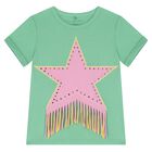 Girls Green Star T-Shirt, 1, hi-res