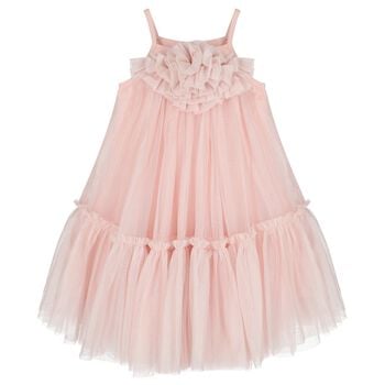 Girls Pink Embellished Tulle Dress