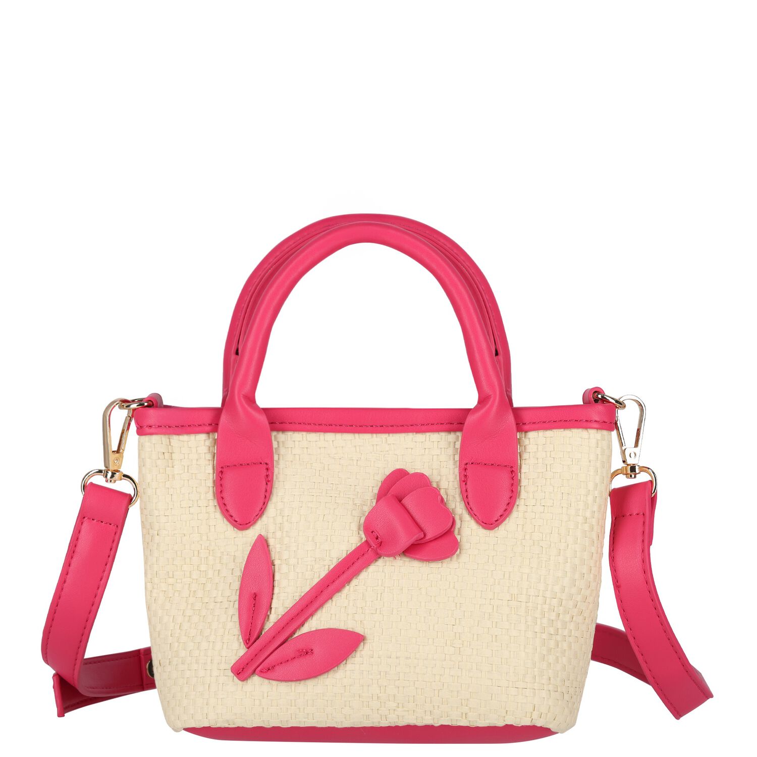 Girls Pink Flower Handbag (16cm), 2, hi-res image number null