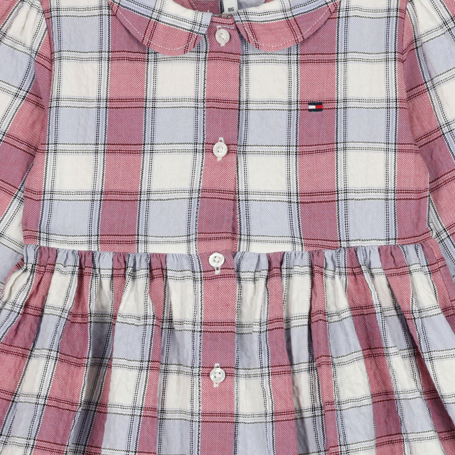 Baby Girls Blue & Pink Check Dress, 1, hi-res