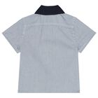 Baby Boys White & Blue Logo Shorts Set, 1, hi-res