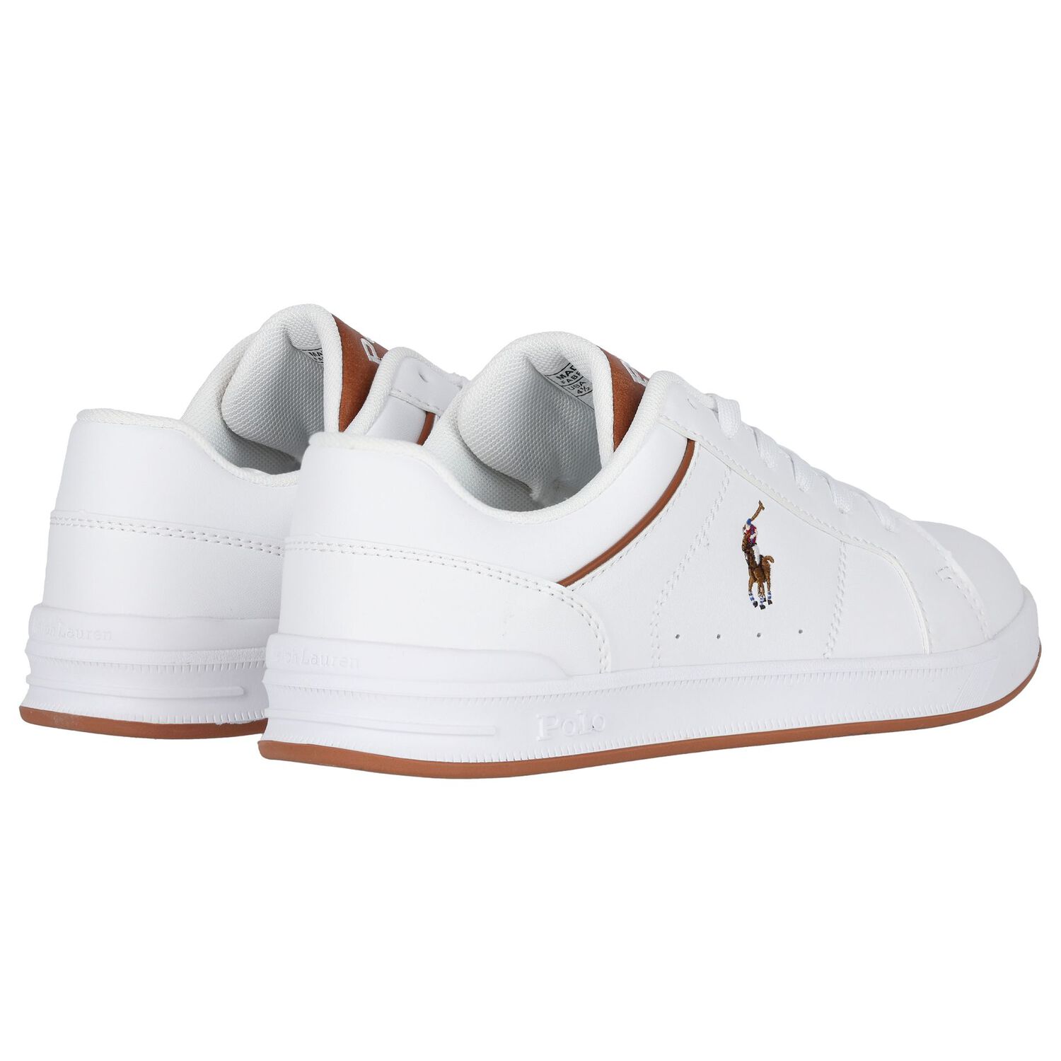 Boys White Logo Trainers, 1, hi-res
