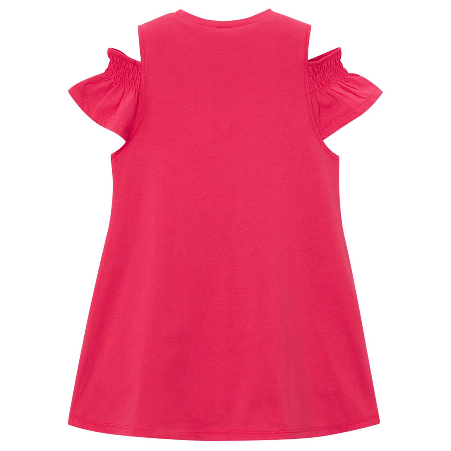 طقم فستان وردي مكشكش للبنات, 1, hi-res