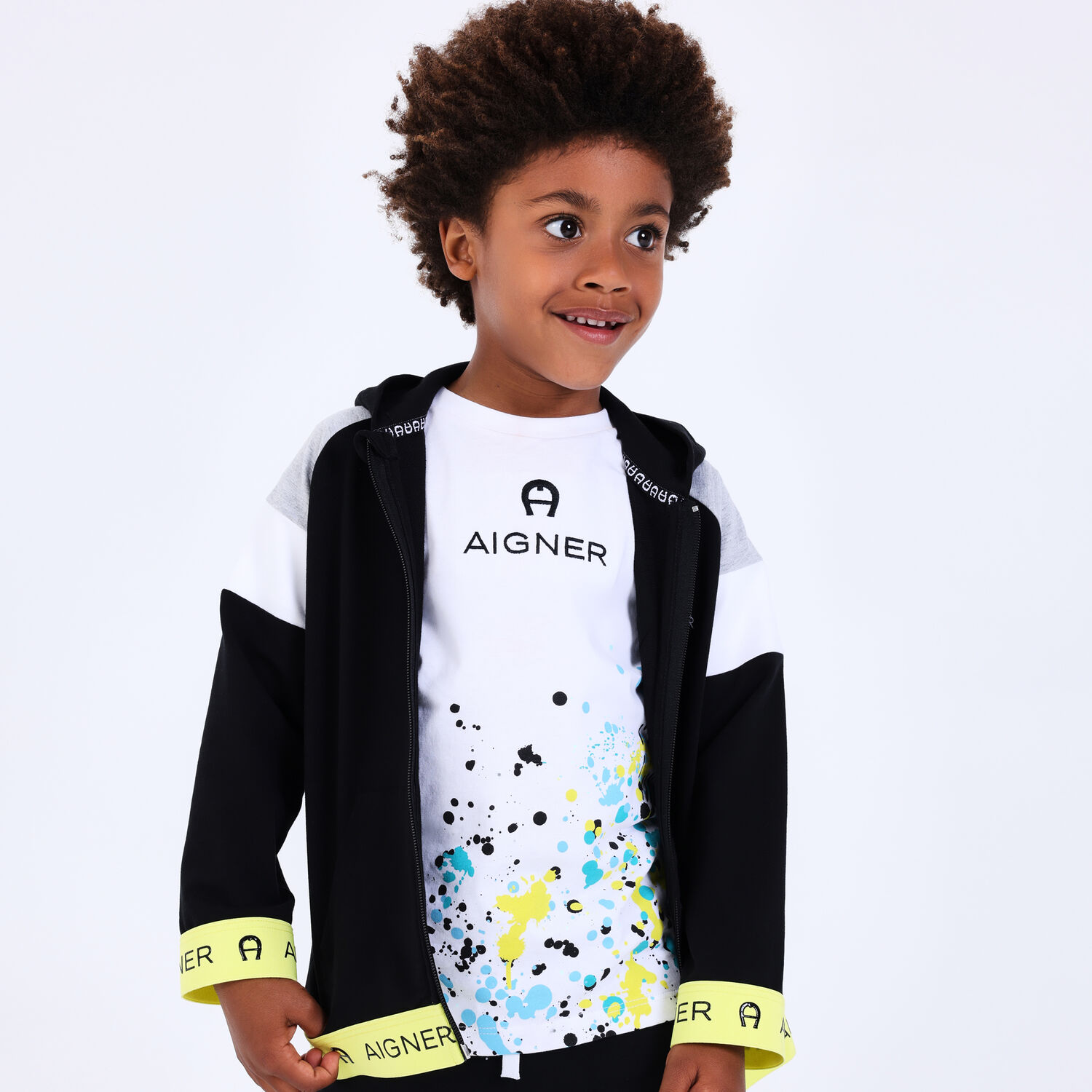 تيشيرت بالشعار باللون الأبيض للأولاد, 2, hi-res