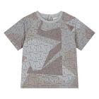 Younger Boys Grey & Beige Logo T-Shirt, 2, hi-res