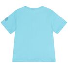 Baby Boys Turquoise & White Dungaree Set, 1, hi-res