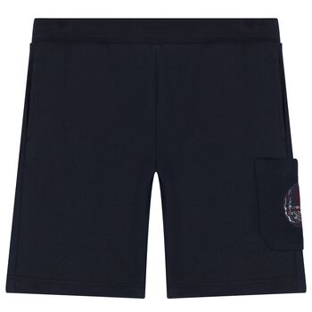 Boys Navy Blue Logo Shorts