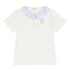 Baby Boys White & Blue Barocco Shorts Set, 1, hi-res