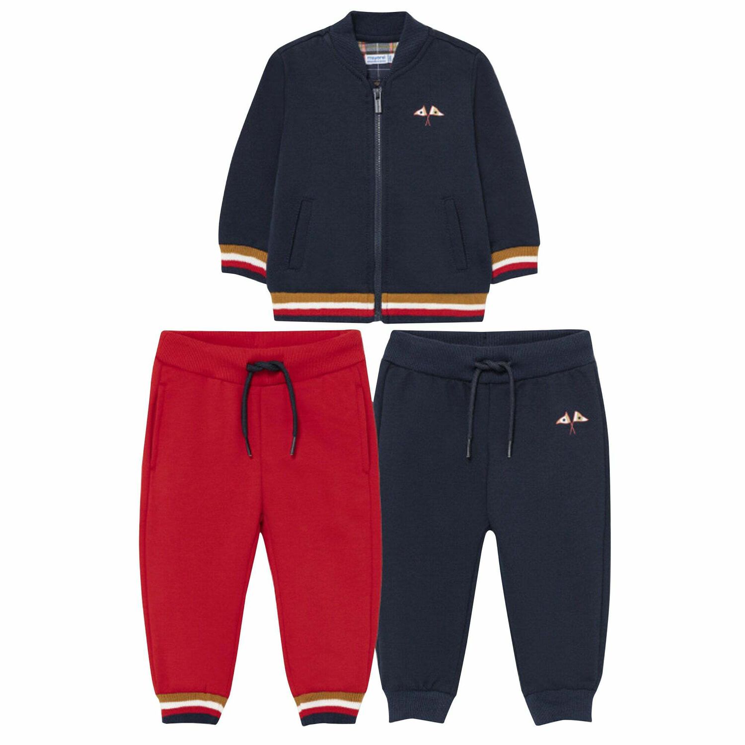Younger Boys Navy & Red 3-Piece Tracksuit, 1, hi-res image number null