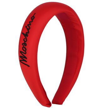 Moschino Girls Red Logo Padded Headband, 1 Girls Red Logo Padded Headband