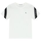 Boys White Logo T-Shirt, 1, hi-res