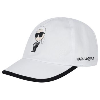 Baby Boys White & Black Logo Reversible Cap
