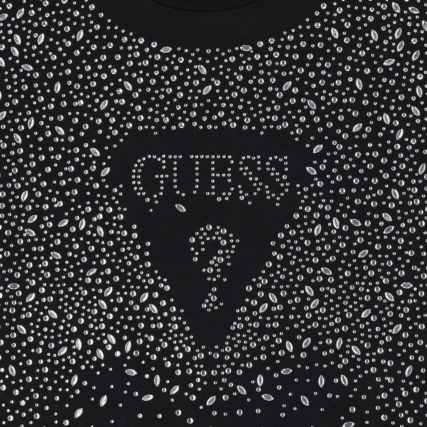 Girls Black Logo Diamante T-Shirt, 3, hi-res image number null