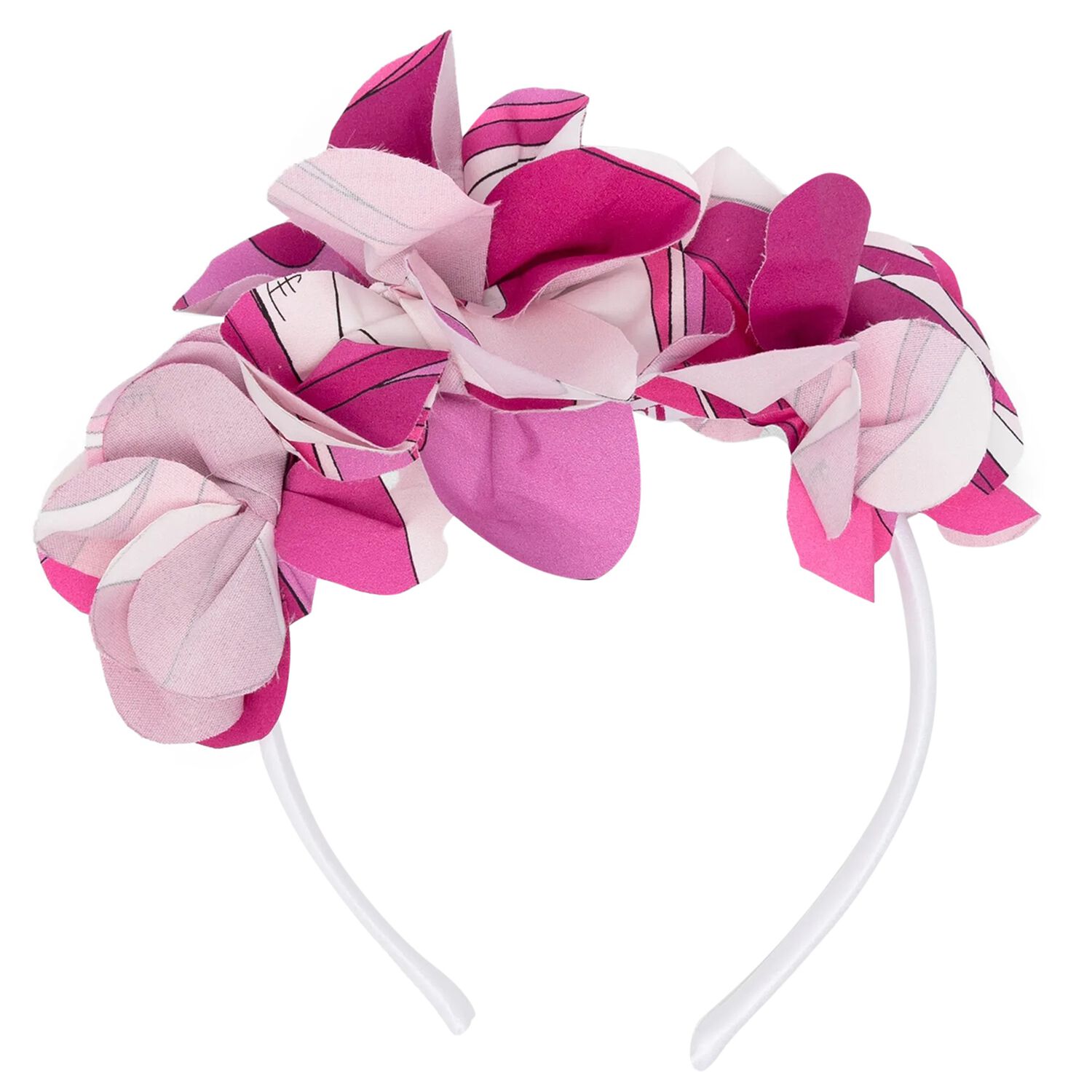 Girls White, Pink & Purple Floral Headband, 1, hi-res