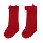 Younger Girls Red Bow Knitted Socks, 3, hi-res