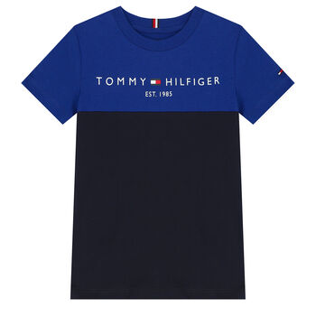 Boys Blue & Navy Logo T-Shirt