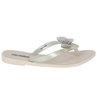 Girls Ivory & Beige Bugs Flip Flops, 1, hi-res