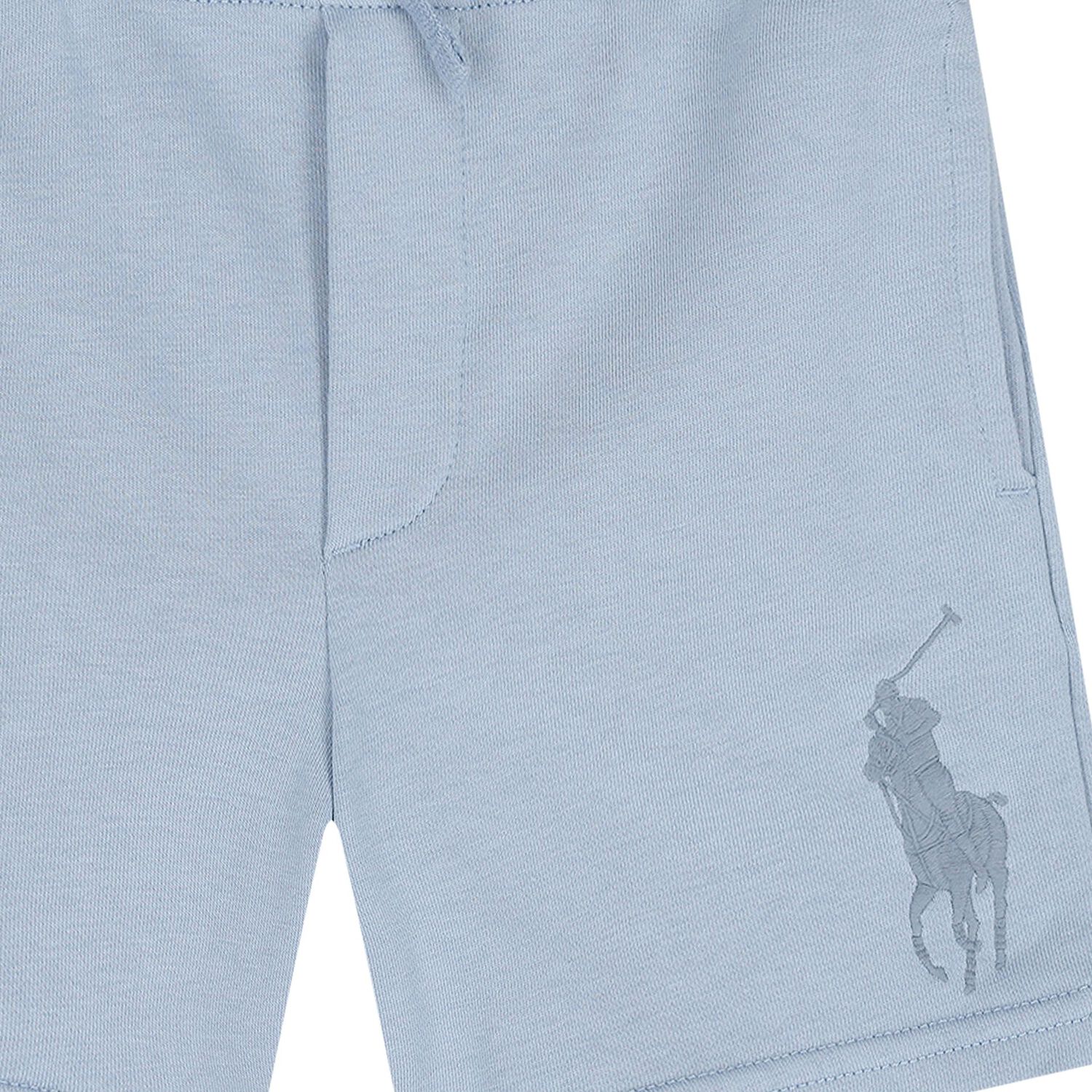 Boys Blue Logo Shorts, 1, hi-res