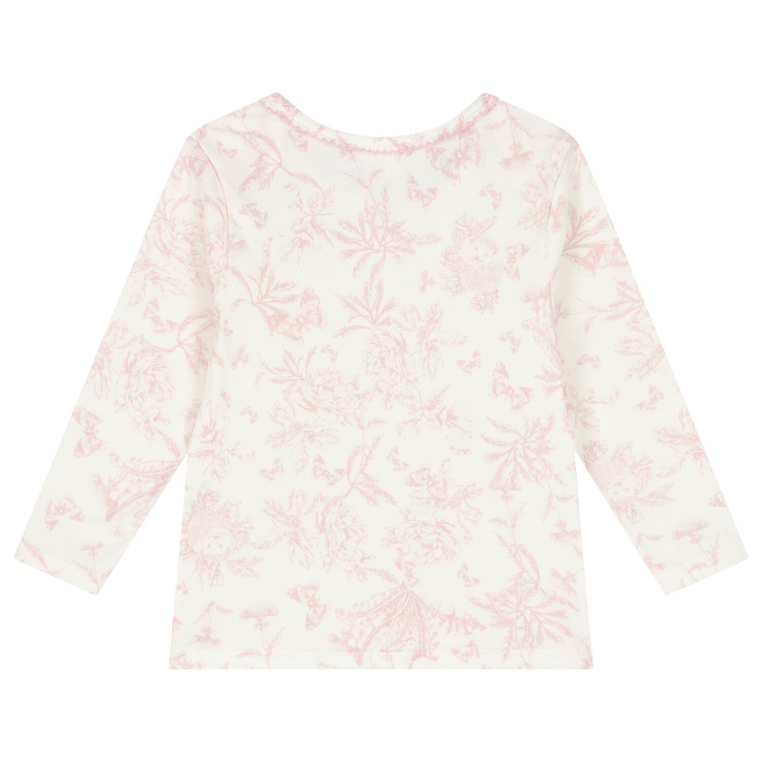 Baby Girls Ivory & Pink Toile Du Jouy Pyjamas, 1, hi-res image number null
