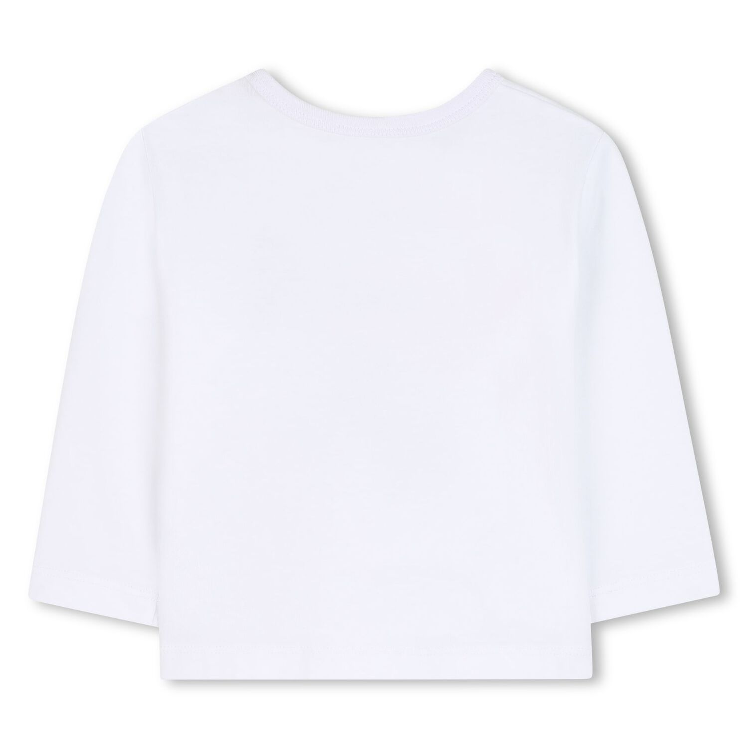 Younger Boys White Ikonik Karl Long Sleeve Top, 1, hi-res
